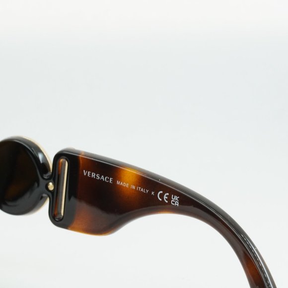 💯 NEW VERSACE VE4391 531771 HAVANA DARK GREEN MASK SUNGLASSES - Picture 6 of 12